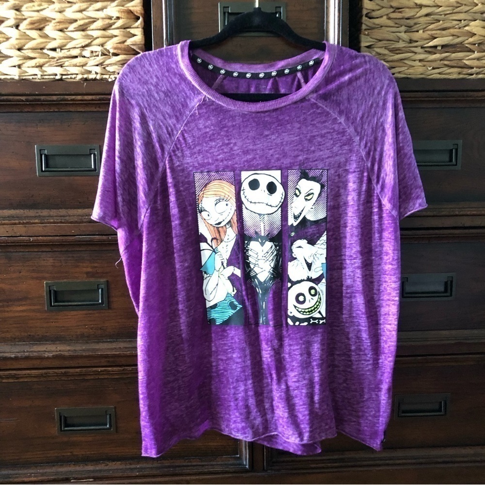 Disney Nightmare Before Christmas purple cotton sleep short sleeve tee in size L